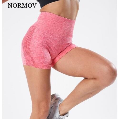 NORMOV Seamless Sports Breathable Shorts Women High Waist Fitness Push Up Short Leggings Workout Slim Yoga Clothing Female