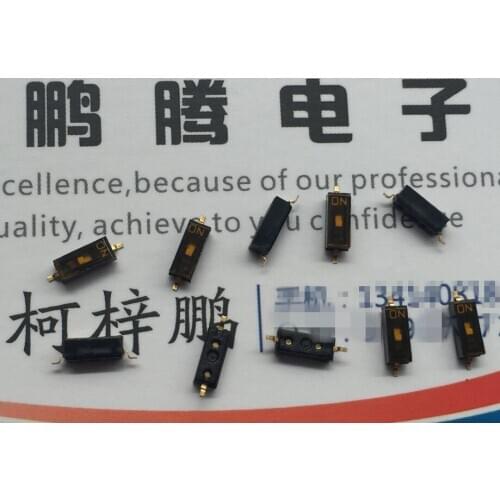Original new 100% SOP01-R mini dial switch 1 bit 1.27mm patch 2pin toggle flat dial coding gold-plated feet
