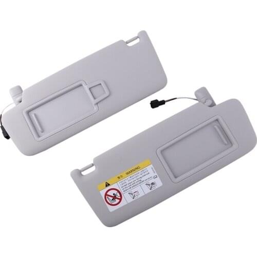 Pair Car Interior Sun Visor Shade with Makeup Mirror Gray For golf MK7 2014- 5GG857551 5GG857552