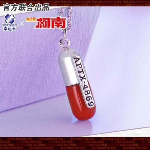 Detective Conan Pendant Silver 925 Sterling Cross Jewelry Necklace Anime Role Shinichi Shihara For Children Gift