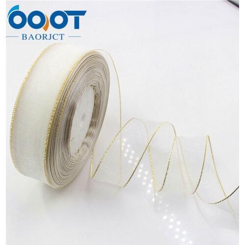 OOOT BAORJCT 1710239,1 roll (50 yards) 25mm double transparent transparent yarn weaving wedding party decor gift gift belt