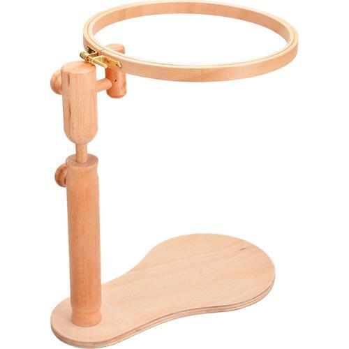 Adjustable Embroidery Stand Wooden Beech Lap Stand Embroidery Stand Hoop Cross Stitch Sewing Accessories 360Degree Rotation