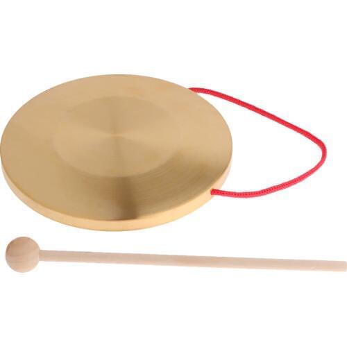 Hand Gong Chapel Copper Cymbals Percussion Opera Gong Copper Cymbal Percussion for Kids Children Educational Toys (18cm)