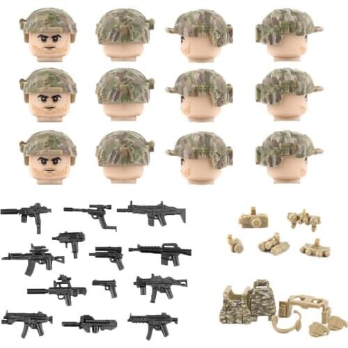 SJZ US Army Camouflage Special Forces Building Blocks Desert Figures Assault Soldiers Gun Weapon Bricks Military Toys Set D290