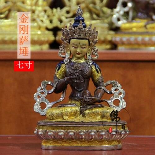 High grade Tibet temple buddha statue family good luck safety healthy Protection Buddhism Vajrasattva Buddha gilding statue