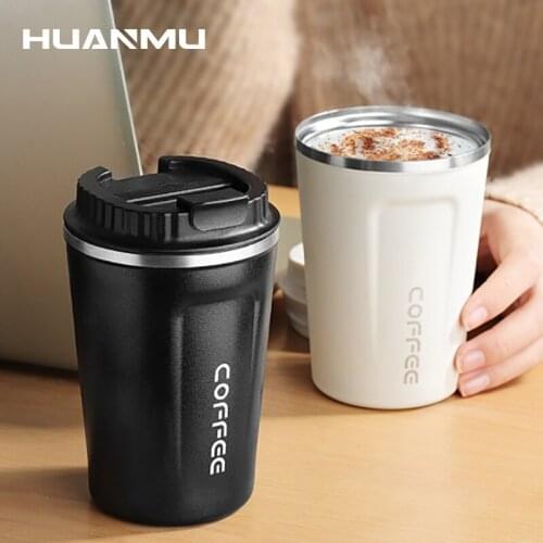 380/510ML Coffee Thermos Mug Handmade Latte Portable Travel Leak Proof Cup 304 Steel Office Drink Cup Friends Couples Gift термо