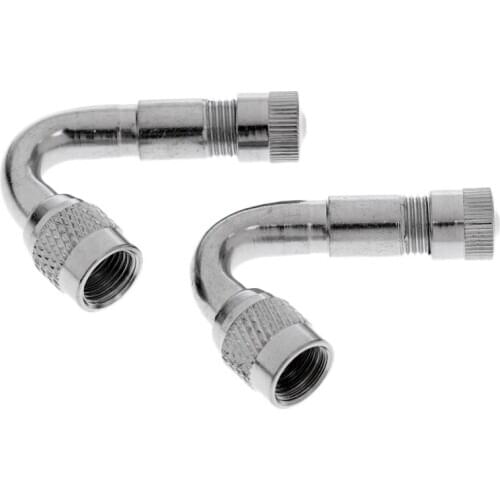 2 Pieces Chrome Plated Tire Tyre Valve Extension 45/90/135 Degree for Cars Light Trucks Wheel Parts