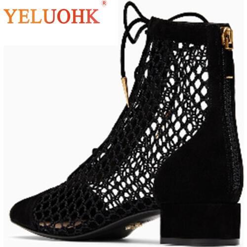 Natural Suede Summer Boots Women Breathable Knee High Boots 2018 Women Summer Shoes High Quality