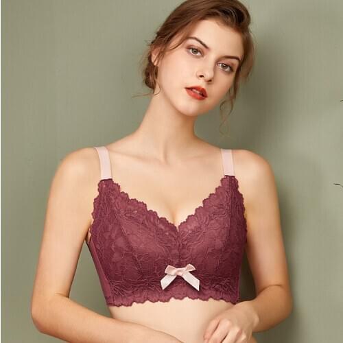 Womens Wire Free Non-Foam Lace Bra Latex ingredients bra 34 36 38 40 B C D E