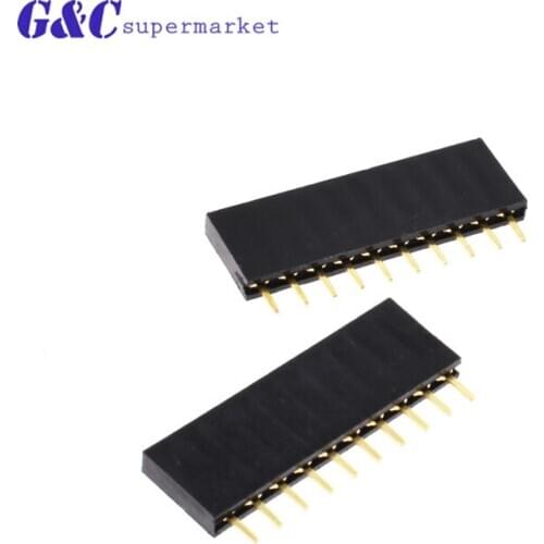 10/20/100PCS 10 Pin Header Strip 2.54mm 10pin Single Row Straight Female diy electronics