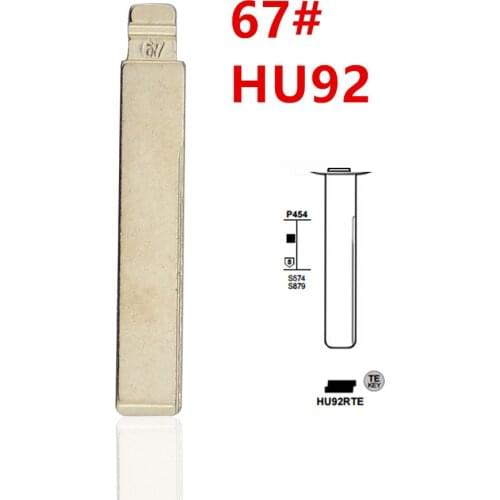 10pcs Uncut flip Metal key blade 67# HU92 for BMW for KD keydiy xhorse VVDI remotes universal No.67