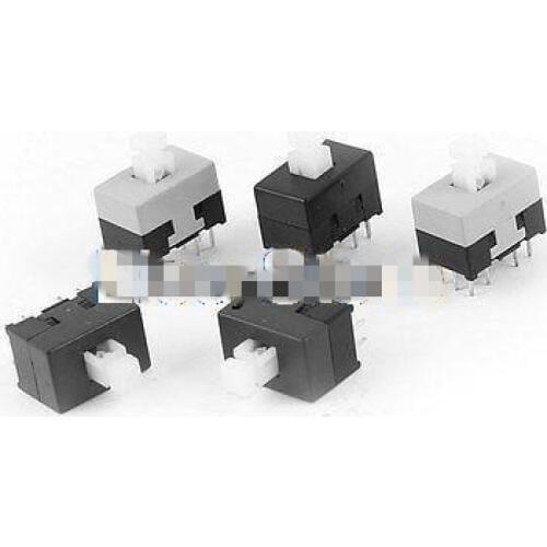 5pcs Locking White Button 12 Pins Tact Switch for Electric Torch Flashlight 13 x 9 x 12mm