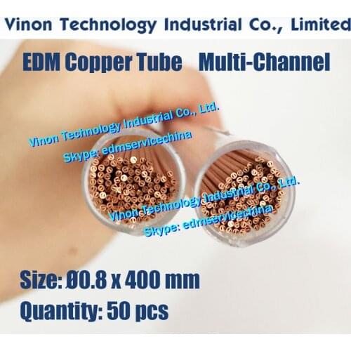 50pcs/bag) 0.8x400MM Copper Tube Multichannel, EDM Multihole Tubing Copper Electrode Dia. 0.8mm Length 400mm. EDM Drill Tube