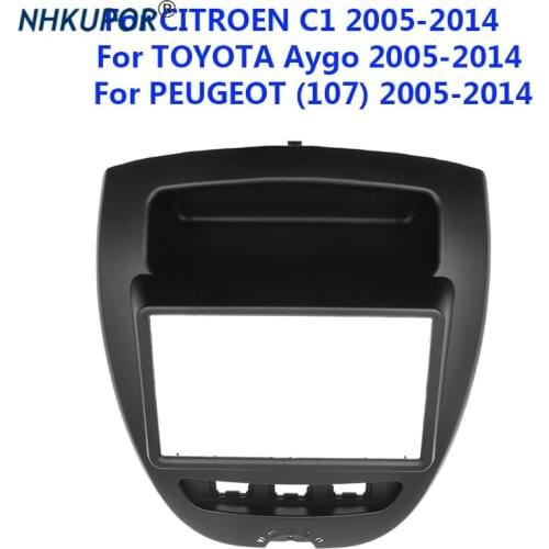 2 Din Car Radio Fascia For Toyota Aygo Citroen C1 Peugeot 107 2005-2014 DVD Dashboard Panel Refit Tim Stereo Cover Frame Kit