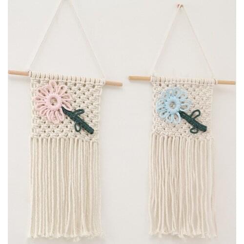 Boho Woven Tapestry Wall Hanging Macrame Wall Hanging Handwoven Cotton Rope Tassel Tapestry Teen Room Home Decoration