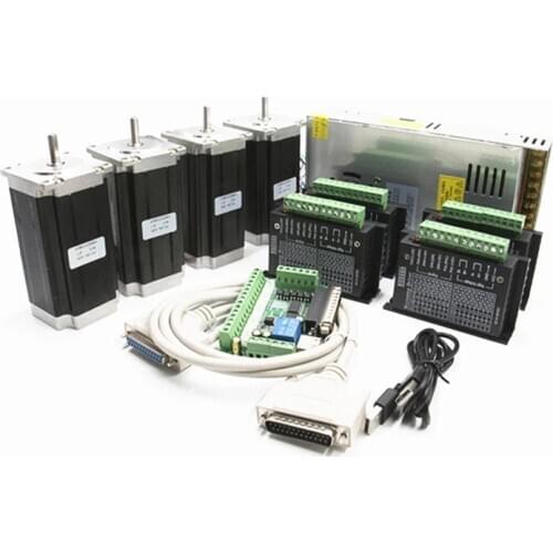 CNC Router 4axis :kitTB6600 servo driver+mach3 breakout board+350W36v power supply+2.5 N.m torque 357Oz-in Nema 23 Stepper motor