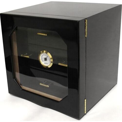 Cohiba Black High-end Piano Finish Cedar Wood Cigar Humidor Cabinet Humidor Box Cigar Case Box Holder With Humidifier Hygrometer