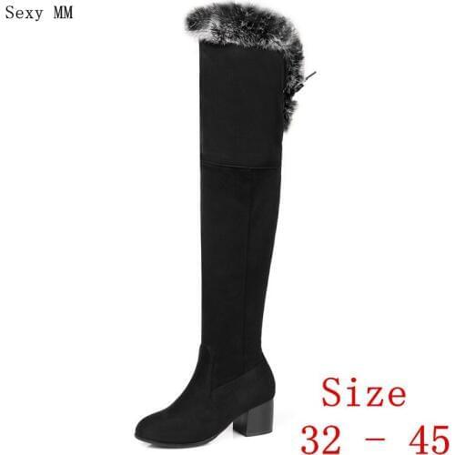 Spring Autumn Women Over the Knee Boots High Heel Woman Thigh High Long Boots Small Plus Size 32 33 - 40 41 42 43 44 45