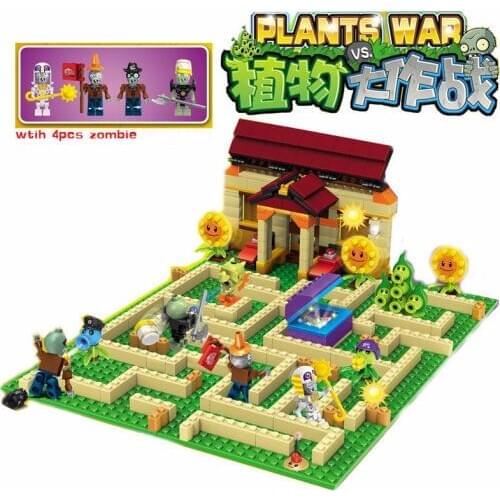 2 style Compatible plants vs zombies can shoot struck game action toys & figures Building Blocks Bricks gifts