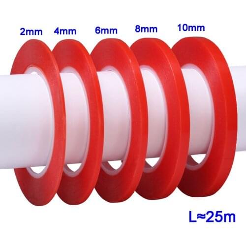 25m Cell Phone Repair Tape Heat Resistant Double-sided Transparent Clear Adhesive Tape Sticker 2mm 4mm 6mm 8mm 10mm