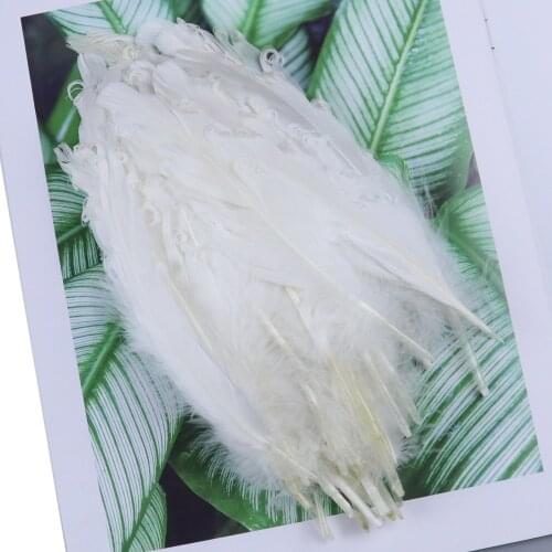 50 Pcs/Lot Curly Goose Feathers For Crafts 15-20Cm/6-8Inch White Fluffy Goose Feather Handiwork Wedding Party Decoration Plumas