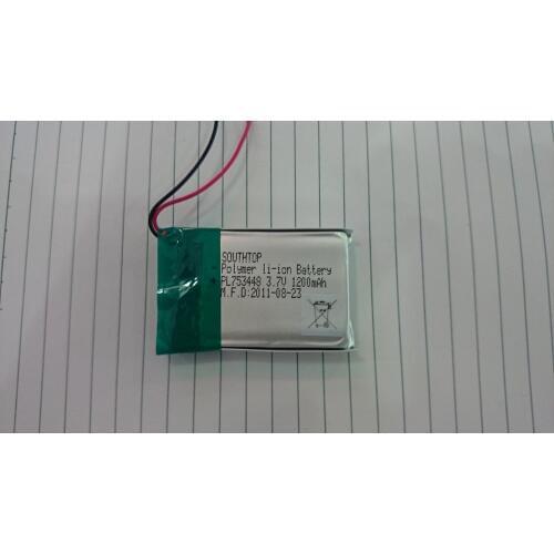 3.7V lithium polymer battery 753448 1200MAH GPS navigator PSP game camera Rechargeable Li-ion Cell