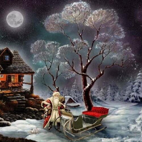 Meian 2021 Christmas Gift Cross Stitch Embroidery Kit 14CT Large Tree Cotton Thread Painting DIY Needlework DMC Home Decoration