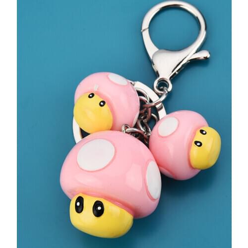 Cute Cartoon Mini Mushroom Keychain Holder Creative Doll Bag Charms Pendant Car Key Ring Couple Key Chain Jewelry Gift Llavero