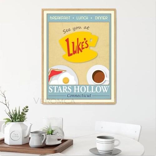 But First Coffee Poster Central Perk Lukes Diner Friends & Gilmore Girls Tv Show Canvas Painting Print Coffee Corner Decor