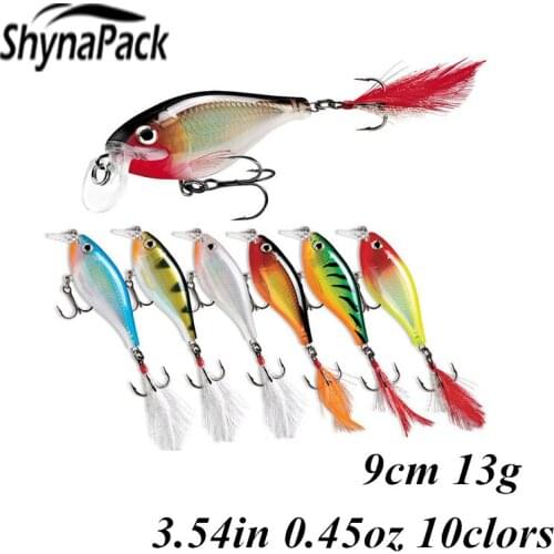 2021 New 9cm/13g 10colors Artificial Hard Bait Minnow Fishing Lure Sinking Tail Wobblers Crankbait Isca Carp Fishing Tackle