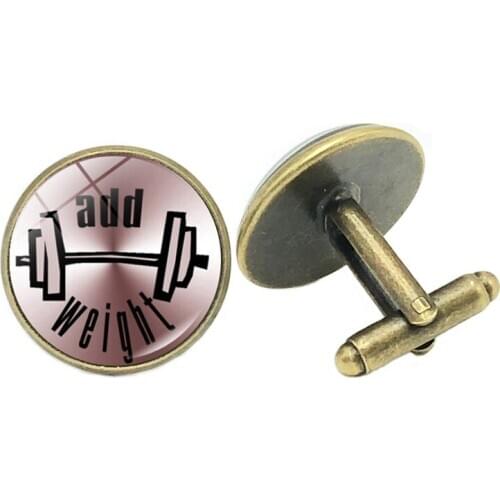 New Jewelry Cufflinks Barbell Weight Creative Time Glass Convex Mens Cufflinks Gift High-grade French Shirt Sleeves Nails
