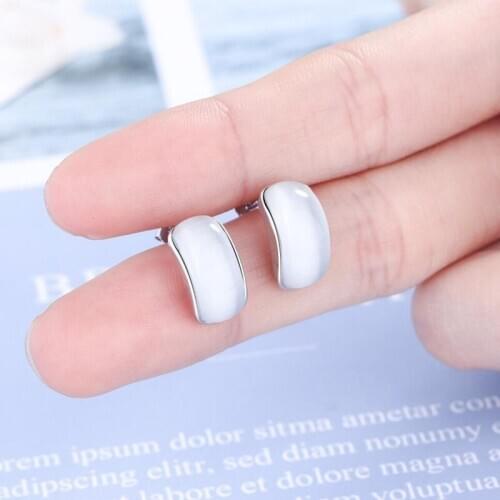 New Fashion Semicircle Crystal Stud Earrings For Women Jewelry 925 Sterling Silver Earring Lady Different Occasion Accessories