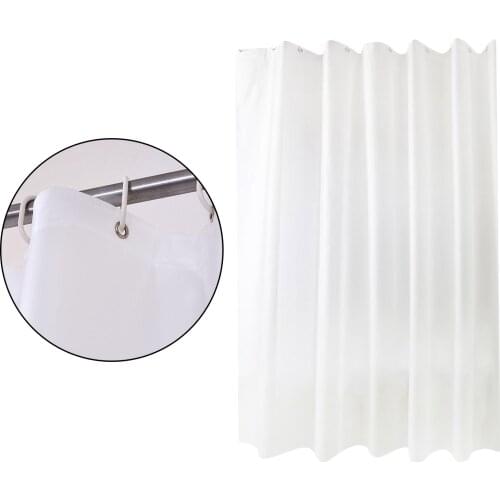 Solid White Bathroom Shower Curtain liner Mildew Resistant Water Repellent
