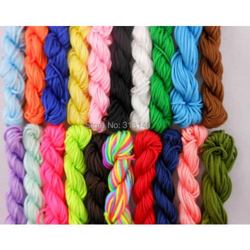 Wholesale 20pcs/lot Mixed 1.5mm Macrame Shamballa Bracelet Nylon Beading Rattail Braided Cord Chinese Knot String Thread Rope