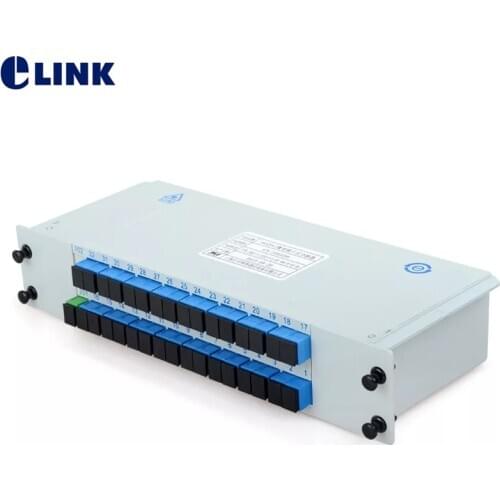 1pcs 1x32 LGX box fiber Splitter 2 Layer GEPON FTTH SM SC/UPC PLC Splitter Cassette Telecom level GPON 1*32 coupler ABS box