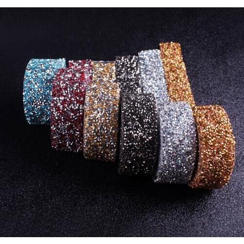 Prajna 1 Yard 3cm Trimming Crystal Motif Strass Hot Fix Rhinestones Tape Ribbon With Rhinestones Iron On Appliques For Dresses