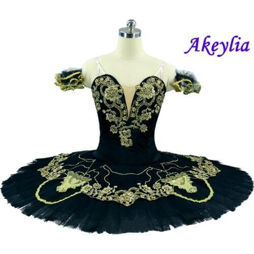 Professional tutus for ballet Adults Black Gold Ballet Stage costumes Women Professional Ballet skirte YAGP Platter Pancake Tutu