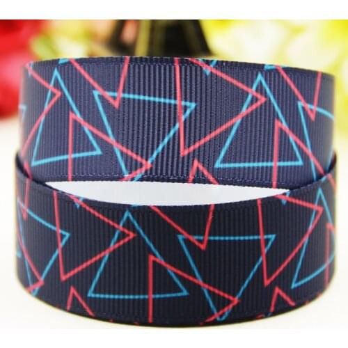 22mm 25mm 38mm 75mm Geometry pattern printed Grosgrain Ribbon party decoration 10 Yards X-03857