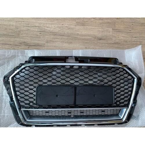Car Front Bumper Grill Center Grille for Audi A3/S3 8V 2017 2018 2019 (Refit for RS3 Style) Car Front Bumper Grille