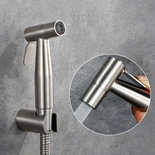 Stainless Steel Hand-held Bidet Faucet Bathroom Hand-held Shower Nozzle Hand-held Shower Self-cleaning Bidet