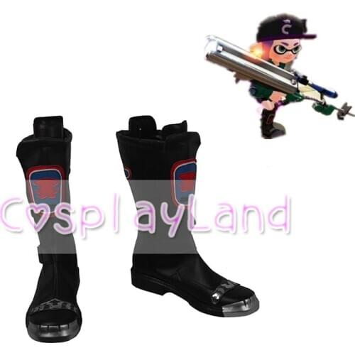Splatoon Inklin Cosplay Boots Shoes Black Men Shoes Costume Customized Accessories Halloween Party Shoes