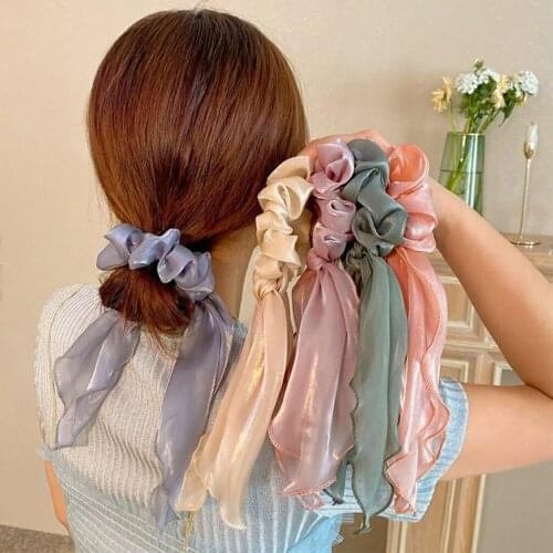Chiffon Scarf Hair Scarf Chiffon Scrunchie Hair Bands Ponytail Holder Scrunchy Ties Vintage Accessories For Women And Girl