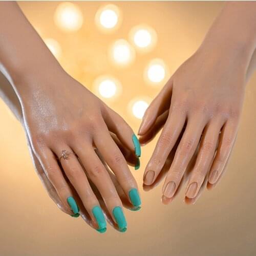 Silicone manicure practice hand model with joints bendable matching nail art Tattoos prosthetic silicone TGQ02-C3