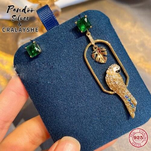 Trend EarringS S925 Sterling Silver Jewelry 1:1 Copy,TROPICAL Smart Parrot Detachable Earrings Elegant Gift For Female With Logo