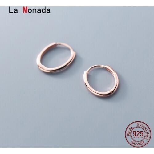 La Monada Oval Hoop Earrings For Women Silver 925 Fine Women Minimalist Earrings Jewelry Women Hoop Earrings 925 Silver Korean