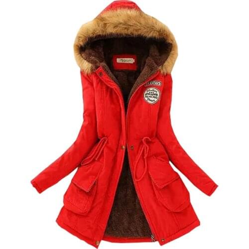 Winter Jacket Women Winter Jackets And Coats Big Fur Collar Warm 2019 New Slim Casual Long Coat With Hat Vestidos BD020