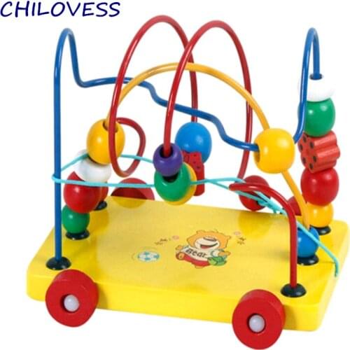 1Pcs Colorful Multifunction Wooden Beads Toys Educational Wooden Toys Animal Fruit Beads Montessori Toy For Children