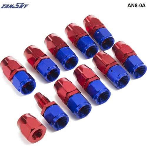 10PCS/LOT Universal AN8 8-AN Straight Aluminum Oil/Fuel Line Hose End Fitting AN8-0A