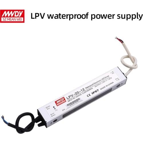 12V 24V 1.67 0.84A MEANWELL LPV-20-12 20W AC-DC LED Lighting Drive Switching Power Supply waterproof IP67
