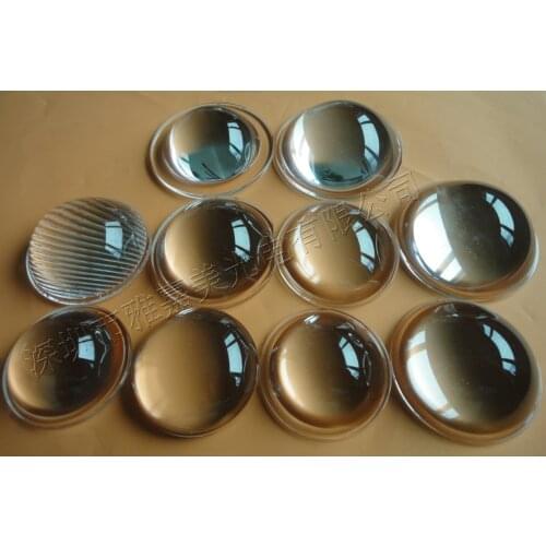 2PCS Diameter 50mm Focal Length 33mm Plano LED Convex Optical Glass Lens Height 18.7mm for Projector Lamp Automobile Lamp